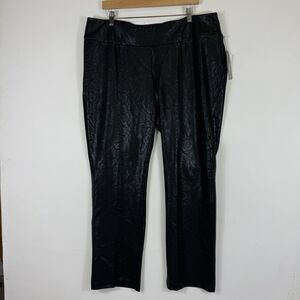 Soft Surroundings Black Perfect Ponte‎ Snake Print Leggings Pants Women's 1X NEW